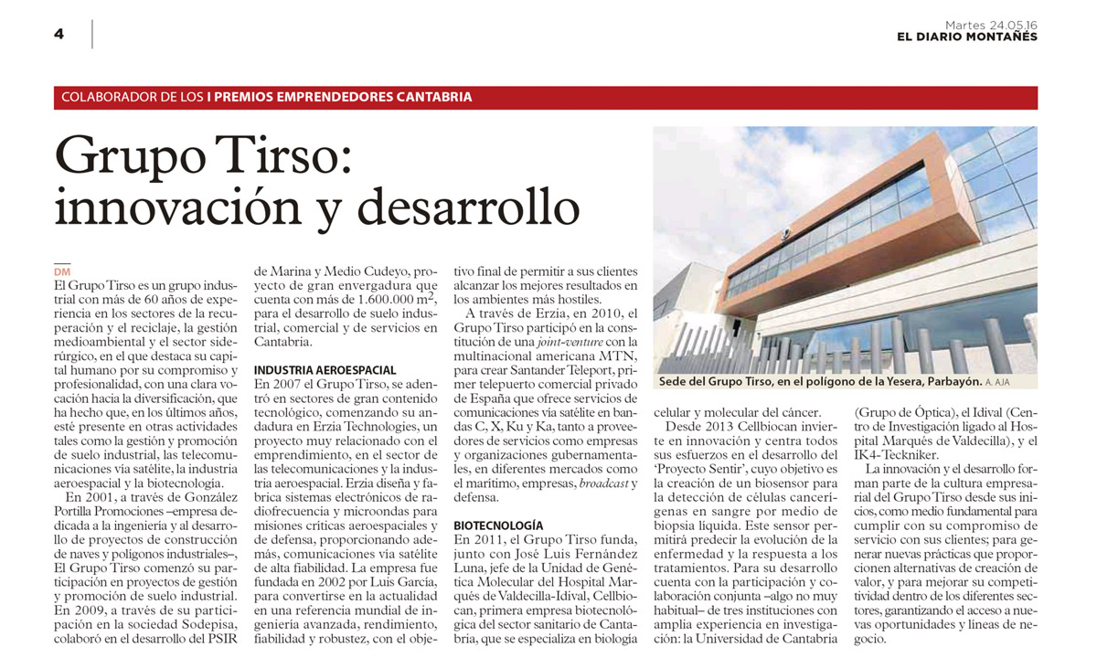 Tirso, premios emprendedores de cantabria, recuperación y reciclaje, siderurgia